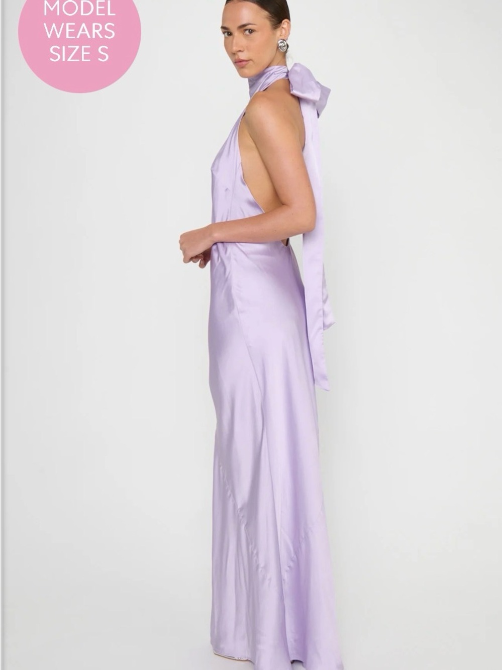 Show Me Your MuMu Lavender Halter Maxi Dress with Tie Back